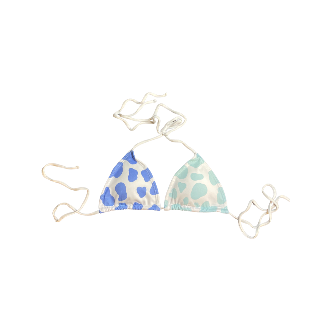 Color Changing Cow Print String Bikini Top