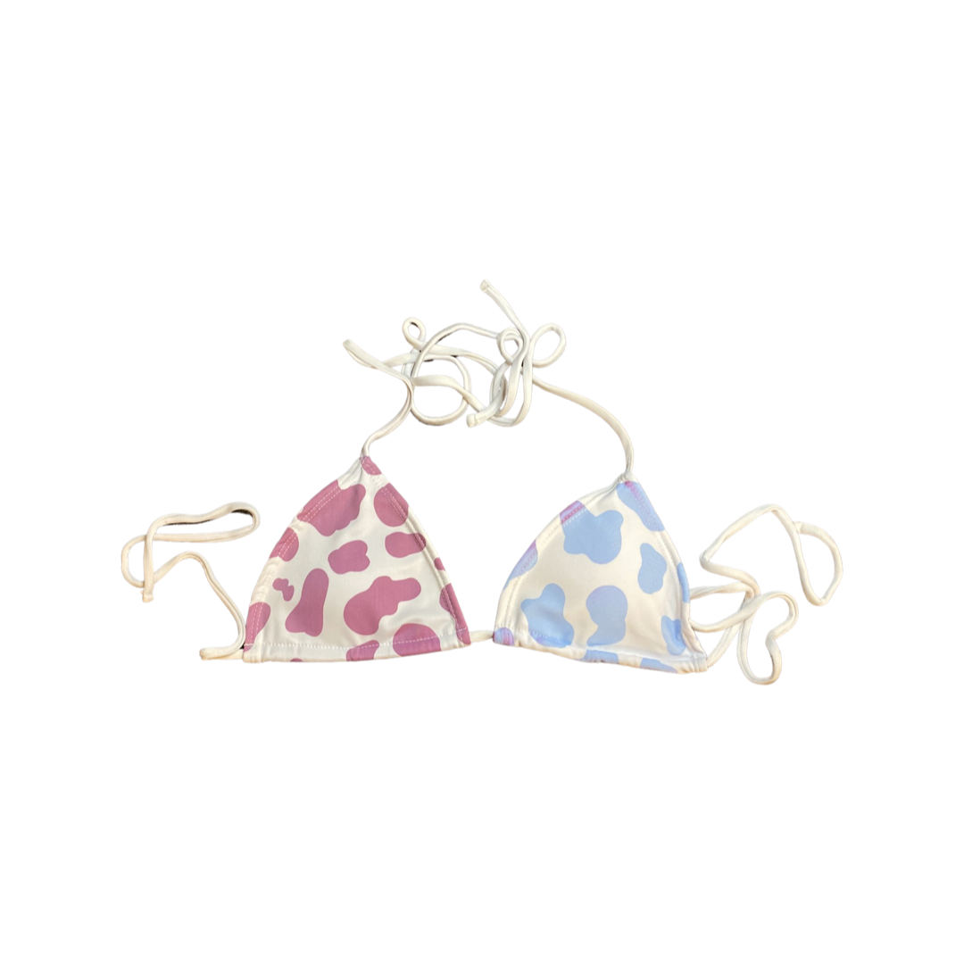 Color Changing Cow Print String Bikini Top